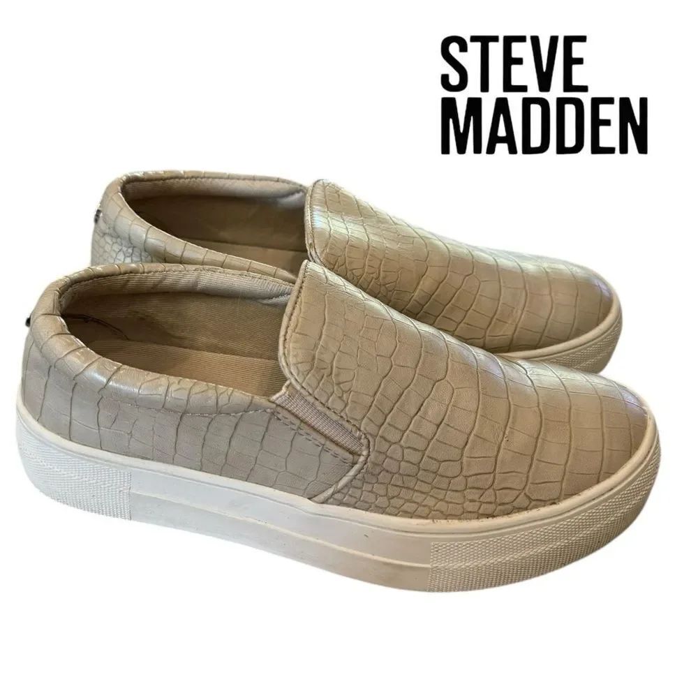 STEVE MADDEN Women's Gills Croc Slip-on Sneakers 6